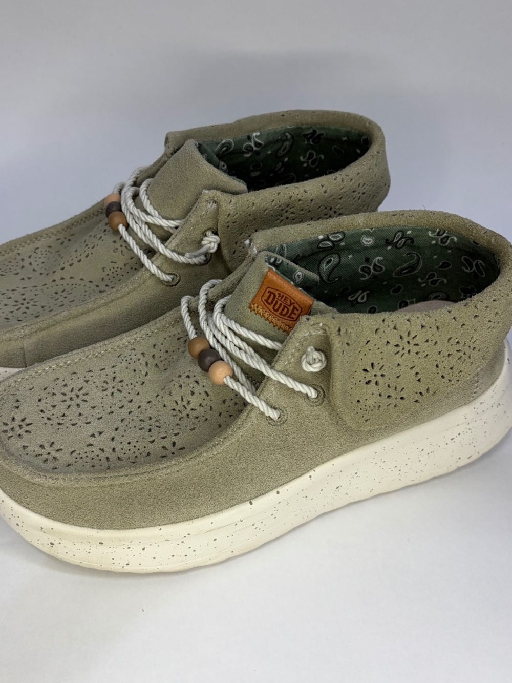 Hey Dude Wendy Peak Fold Boot Suede Women's Size 8 VGUC Green